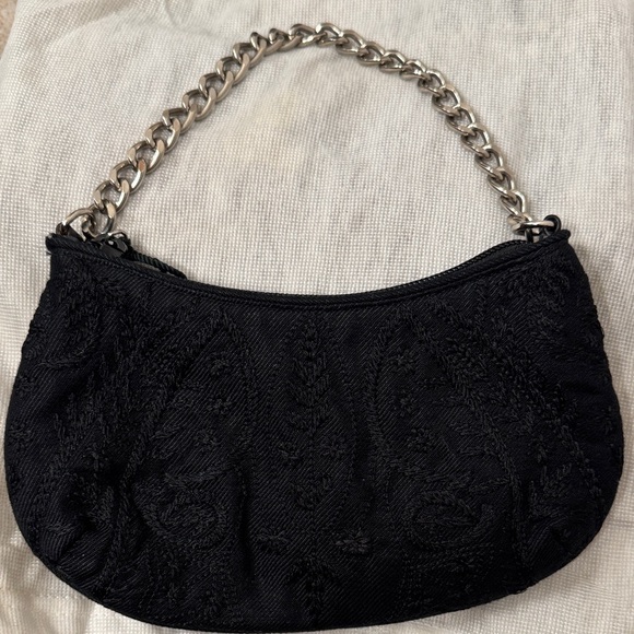 Banana Republic Black Clutch with Silver Chain - Picture 1 of 4